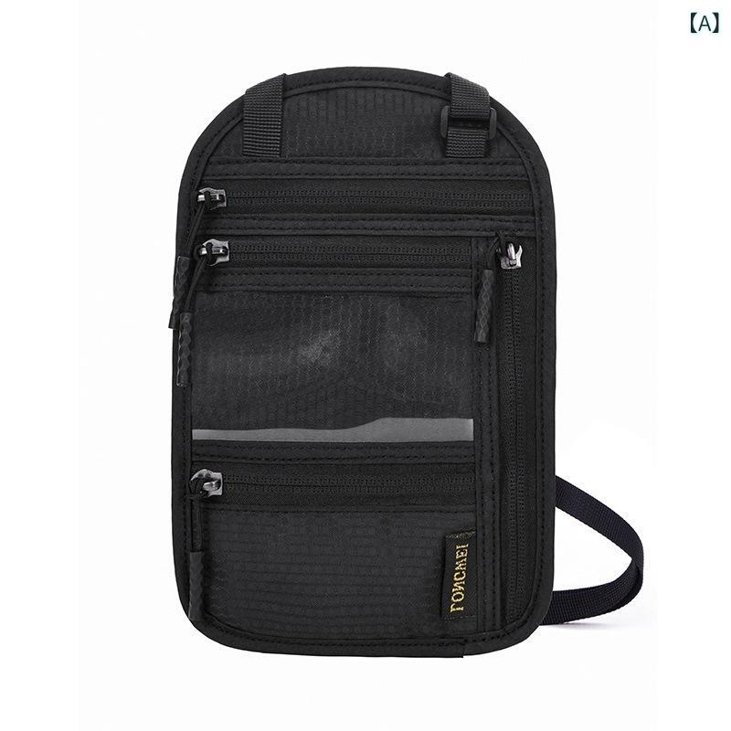 パスポートケース レディース メンズ 男女兼用 撥水 ナイロン ネックポーチ ショルダーバッグ 貴重品入れ カードケース ブラック ピンク系 オレンジ グリーン...