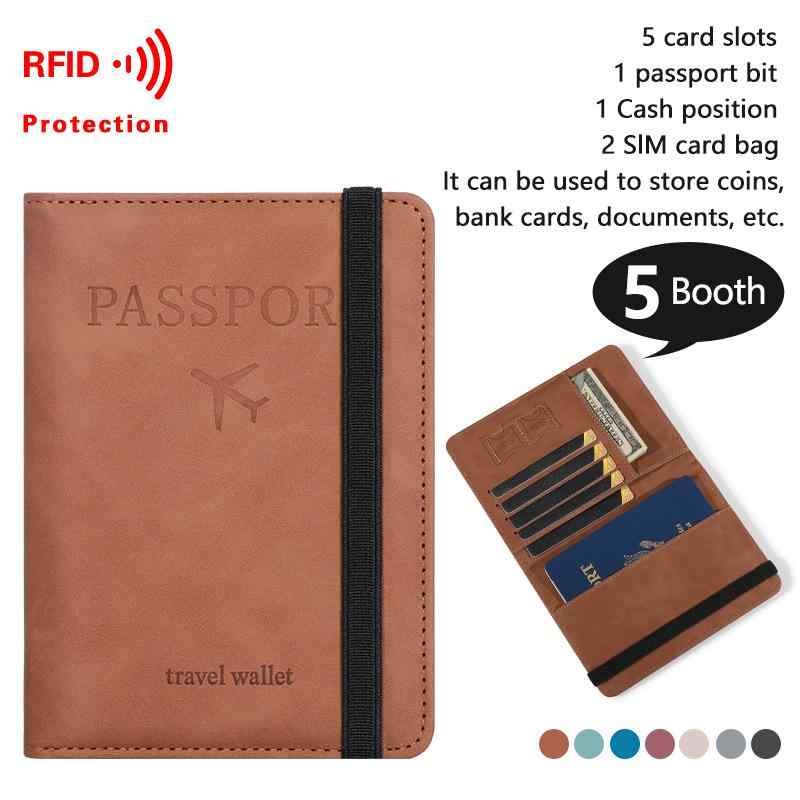 パスポートケース レディース メンズ PUレザー カードケース 多機能 大容量 無地 ピンク ブラック グレー ベージュ ブルー(x3)