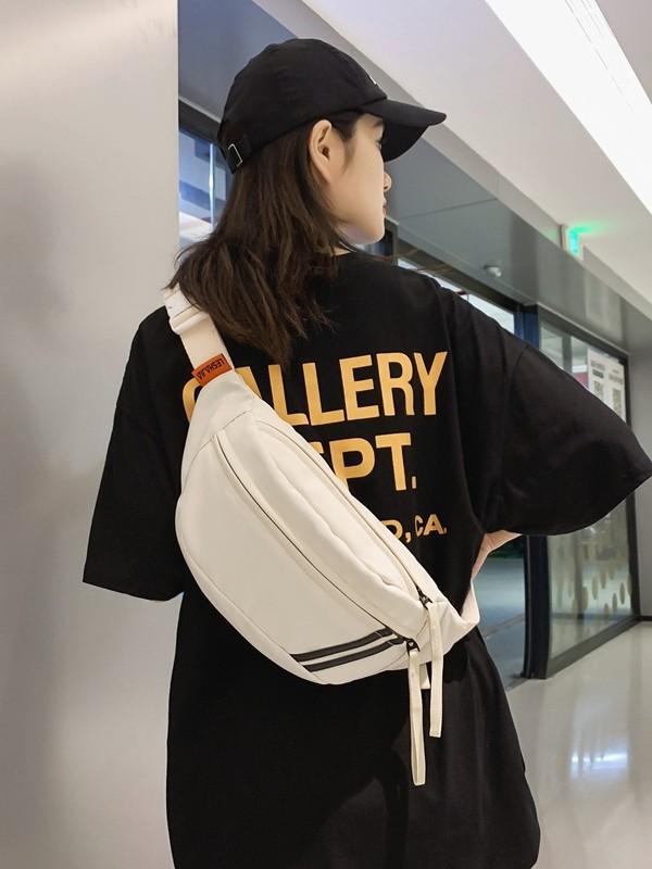 キャンバス レディース ストライプ バッグ 2way ショルダーバッグ スポーツ ウエストポーチ 携帯電話 ..