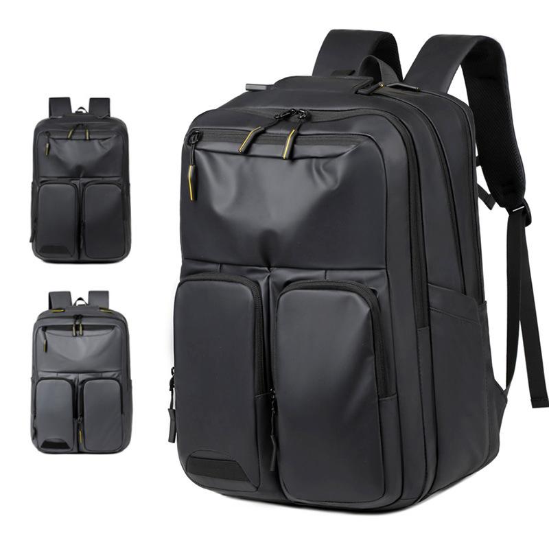 リュックサック メンズ 男性用 ビジネス 通勤 撥水 皮膜 パソコン バッグ 36-55L 15インチ A4 B4 大容量 拡張 クッション ショルダーバッグ(4)