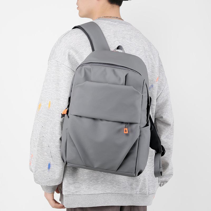 リュック メンズ 男性用 バックパック 大容量 耐摩耗 14インチPC収納可 ナイロン グレー 黒 青 シンプル 通勤 通学 アウトドア(4)