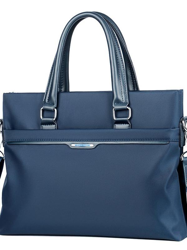 ビジネスバッグ 男性用 手提げ 肩掛け 2WAY 防水 軽量 拡張 大容量 オックスフォード布 無地 ブラック ブルー