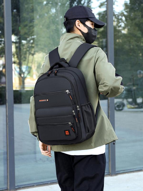 リュック メンズ 男性用 多機能 大容量 通勤 通学 普段使い 旅行 鞄 カバン バックパック オックスフォード布 15インチPC収納 軽量 撥水加工 ブラック グレー グリーン ブルー(x2)(4)