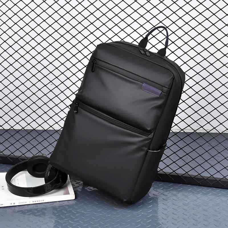 リュックサック 男性用 大容量 ビジネスバッグ バックパック 旅行 防水 撥水 多機能 16インチPC対応 通勤 通学 油ワックスPUレザー グレー ブラック(4)