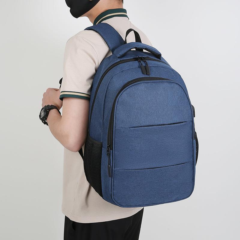 リュックサック 大容量 多機能 撥水 14インチ PC収納 ビジネス 通勤 通学 旅行 出張 グレー 赤 青 黒(4)