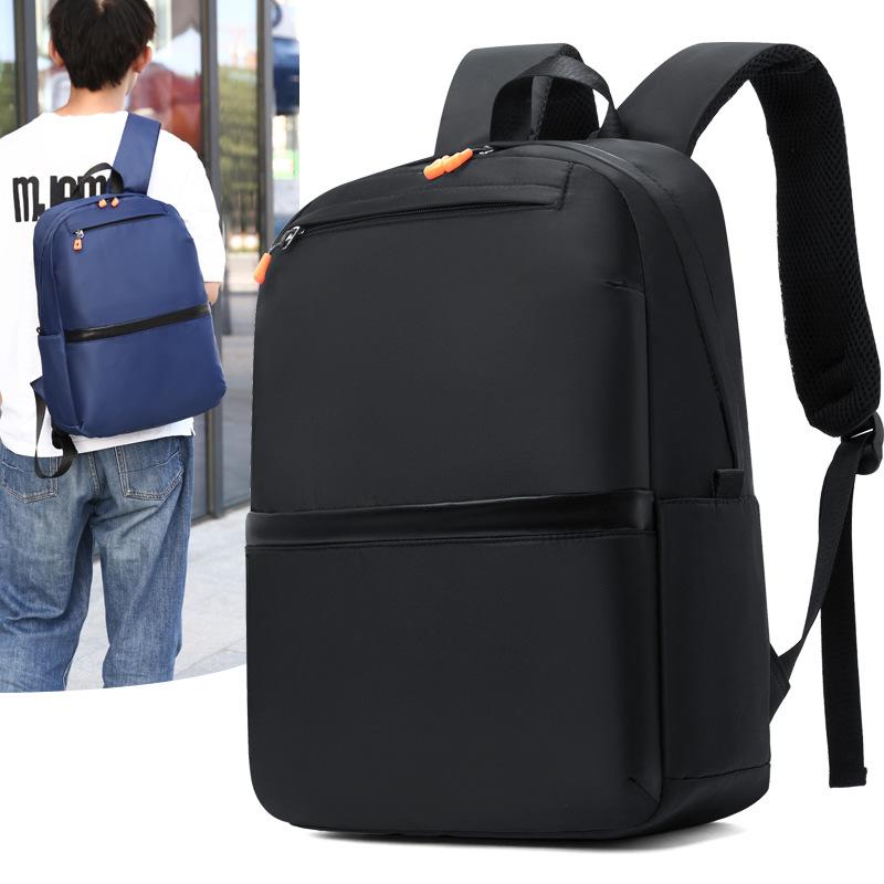 リュックサック 男性用 大容量 バックパック 撥水 オックスフォード ビジネス 通勤 通学 旅行 14インチ PC収納 無地 グレー ブルー ブラック(x3)(4)