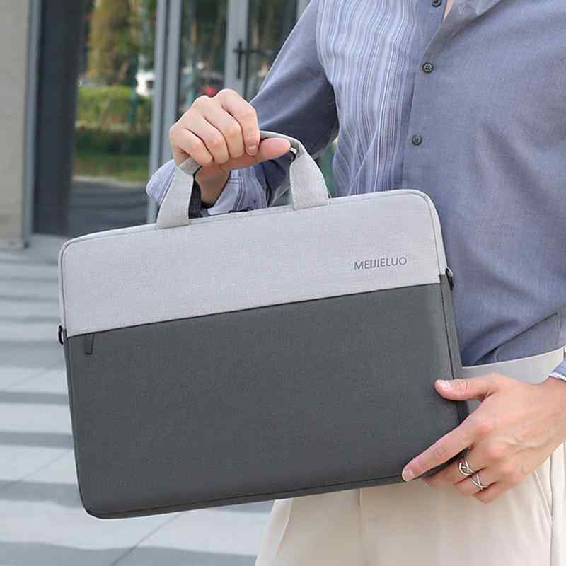 ビジネスバッグ 男性用 ブリーフケース 14インチPC収納 撥水 オックスフォード グレー ブルー ブラック 通勤 普段使い