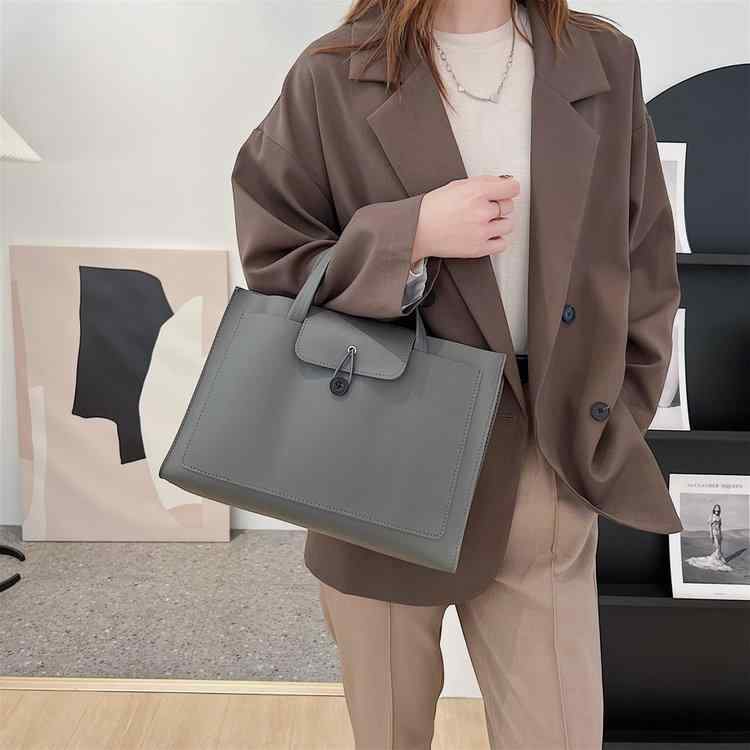 ビジネスバッグ レディース メンズ 大容量 薄型 ノートパソコン バッグ ブリーフケース 男女兼用 PUレザー ステッチ 無地 13インチ 通勤 普段使い