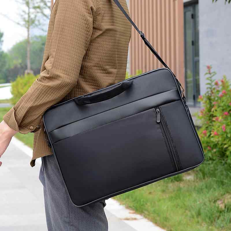 ビジネスバッグ メンズ 男性用 通勤 手提げ 鞄 カバン 大容量 会議 オックスフォード布 無地 黒 ブラック 156インチ 173インチ