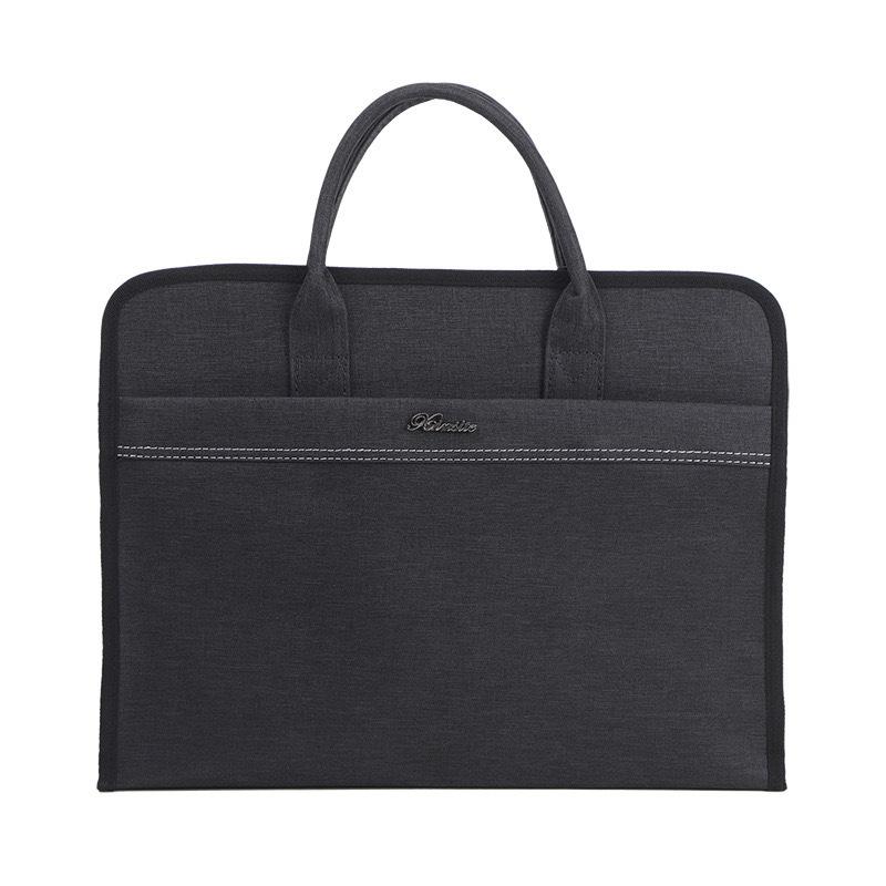 ビジネスバッグ 男性用 手提げ 鞄 ポリエステル 防水 2層式 ダブルファスナー グレー ブラック