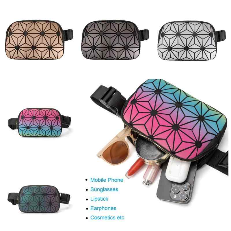ウエストバッグ レディース メンズ 幾何学模様 夜光 菱形 ボディバッグ ショルダーバッグ アウトドア ..