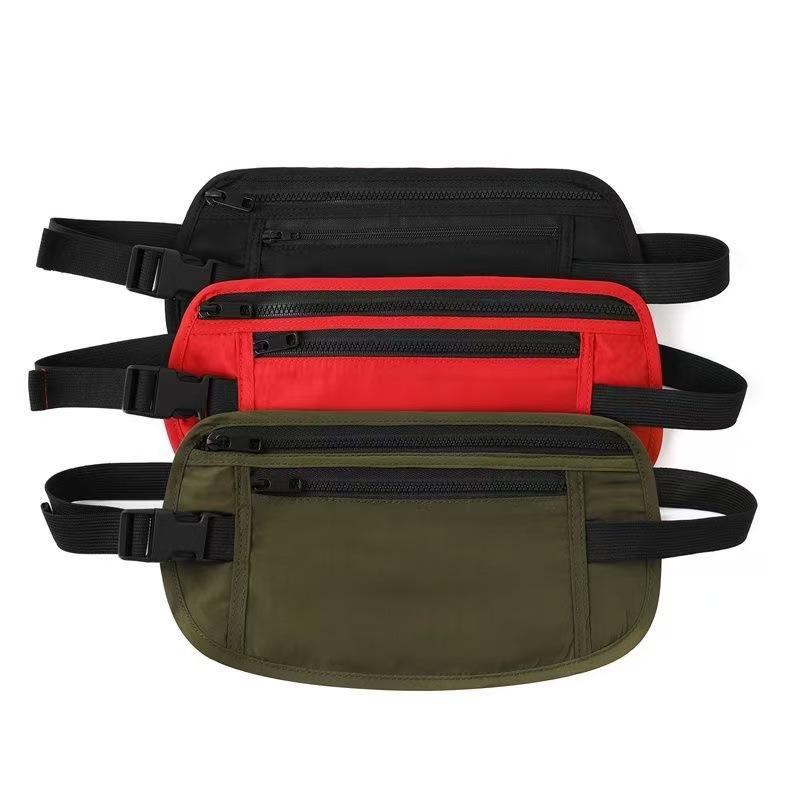 ウエストバッグ 男女兼用 盗難防止 薄型 隠し セキュリティポーチ 旅行 貴重品入れ ランニング ジョギ..