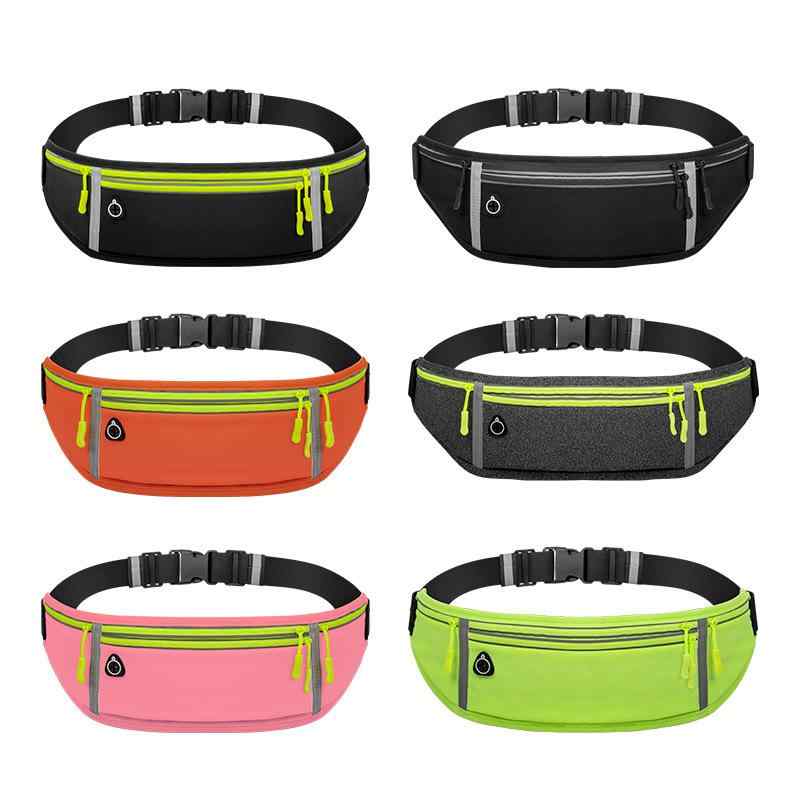 スポーツウエストポーチ 男性用 ランニング ジョギング 運動用 撥水 スマホ 収納 バッグ 黒緑 黒灰 橙..