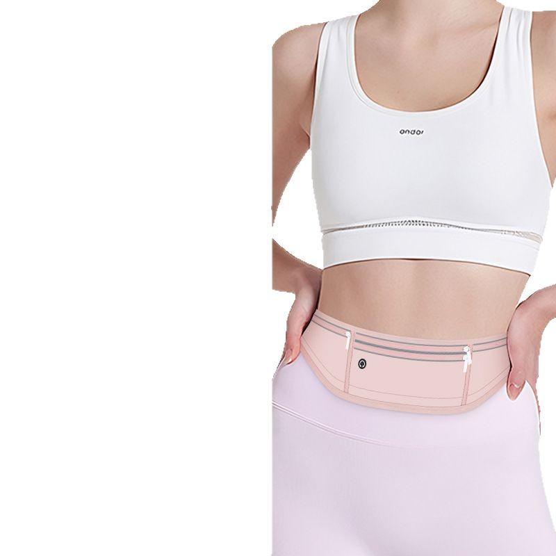 スポーツ用ウエストポーチ レディース メンズ 撥水 軽量 伸縮性 ナイロン ランニング ジョギング 散歩 アウトドア 7インチ以内対応 ブラック ピンク系 パープル系