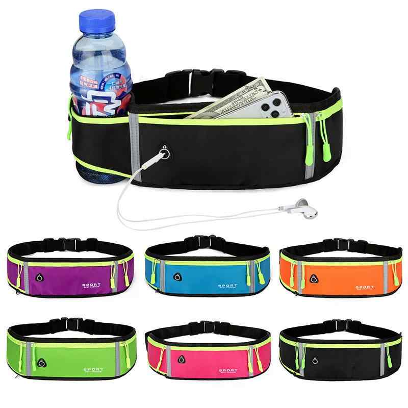 スポーツ ウエストポーチ 男性用 女性用 薄型 ミニ 携帯電話 ランニング バッグ ジョギング 運動用 耐摩耗性 オックスフォード布 ブラック パープル(x100)(4)