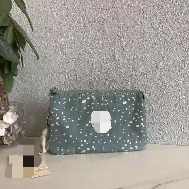 財布 レディース メンズ 三層 手持ち 多機能 コインケース キャンバス 無地 プリント 幾何柄 ピンク系 ブルー(x3)(4)