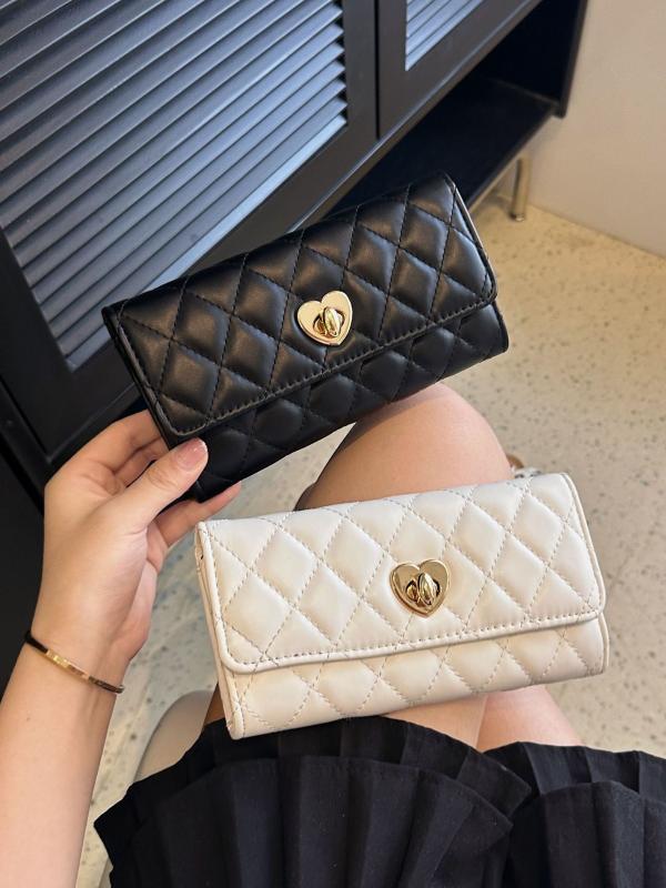 財布 レディース 大容量 ロングウォレット 三つ折り 短財布 カードケース スマホポーチ 携帯電話 PUレザー 欧美風 レトロ 菱格 無地 ホワイト ブラック 収納(4)