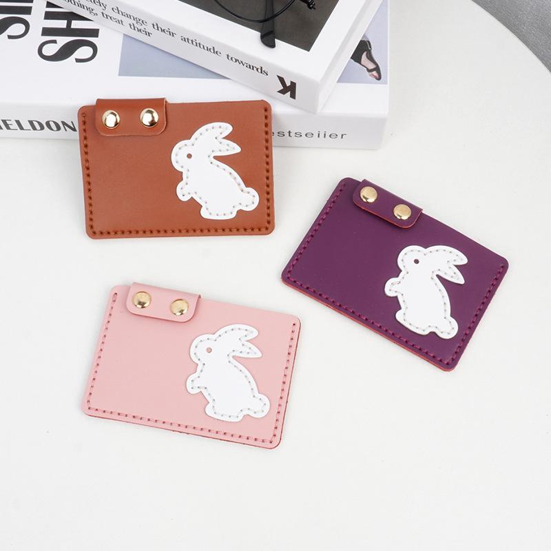 カードケース レディース 革 牛革 大容量 ミニ財布 コインケース うさぎモチーフ 手作り DIY キット 中..