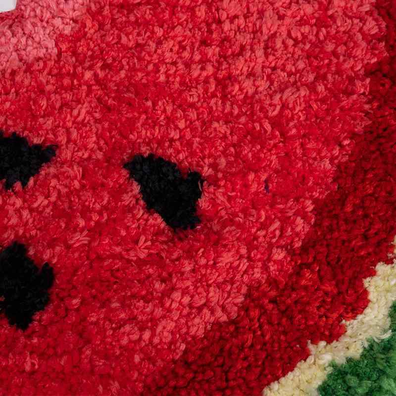 地垫 玄関マット バスマット フルーツ柄 ポリエステル 楕円形 西瓜 レモン さくらんぼ 浴室 トイレ(x100)