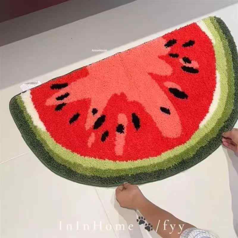 玄関マット バスマット トイレマット 吸水 速乾 滑り止め付き スイカ柄 フロアマット 室内 寝室 リビン..