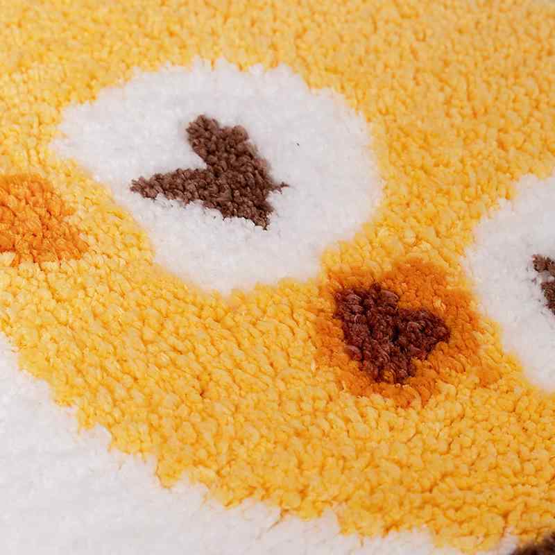 マット レディース 玄関 浴室 吸水 植毛 絨毯 カーペット 室内 寝室 リビング かわいい 小鶏 アニマル装飾