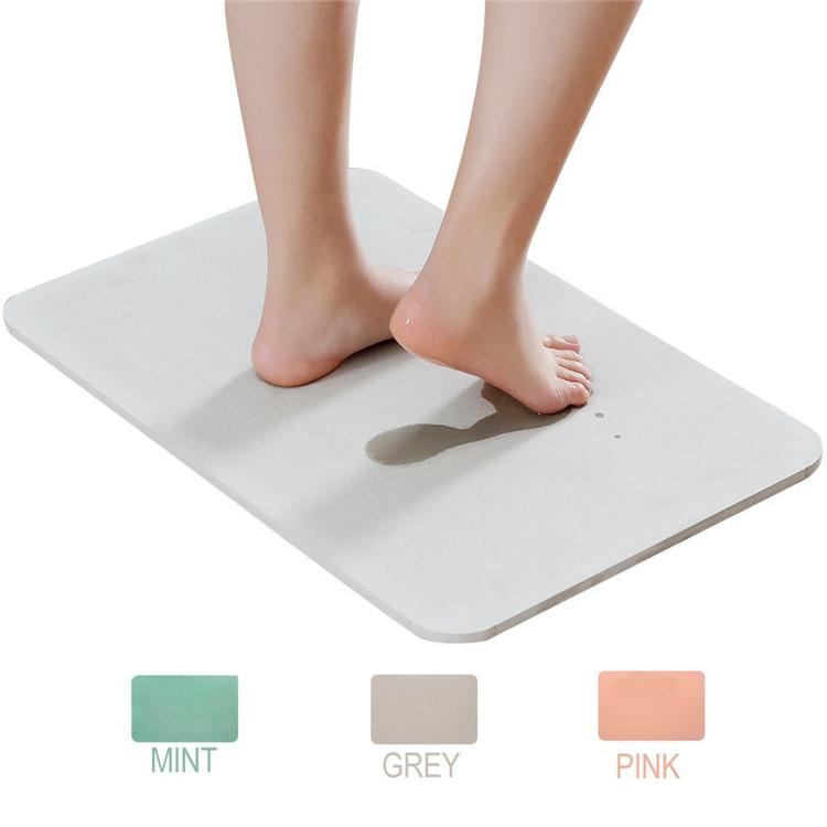 バスマット 珪藻土 速乾 吸水 防滑 浴室 足拭きマット 無地 ピンク系 ブルー系 グリーン系 グレー系(x2)