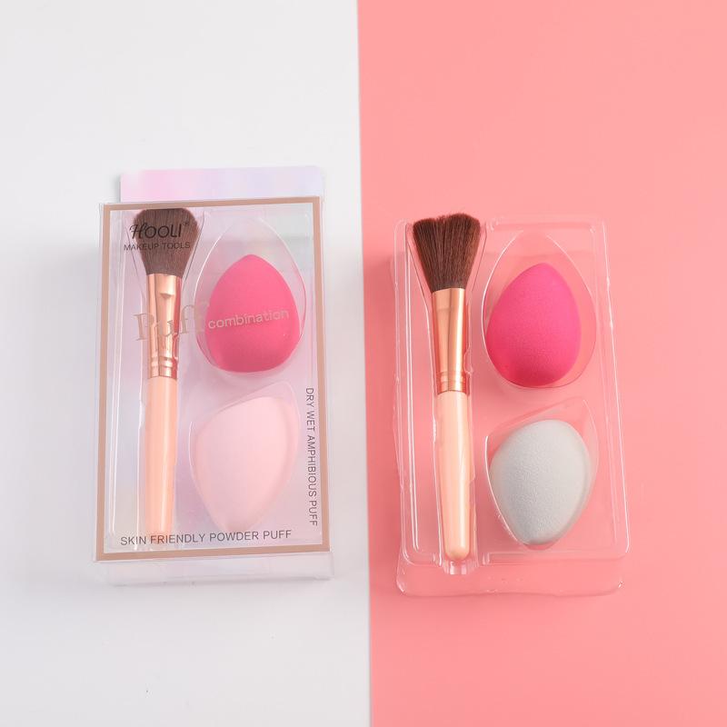 メイクアップパフ 3点セット 美容ツール セット スポンジ メイクブラシ 敏感肌用