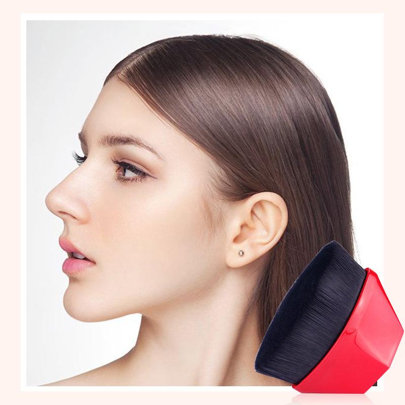 ファンデーションブラシ 人工繊維 メイクブラシ BBクリーム リキッドファンデーション パウダーファンデーション 化粧ブラシ 携帯用 塑胶 赤