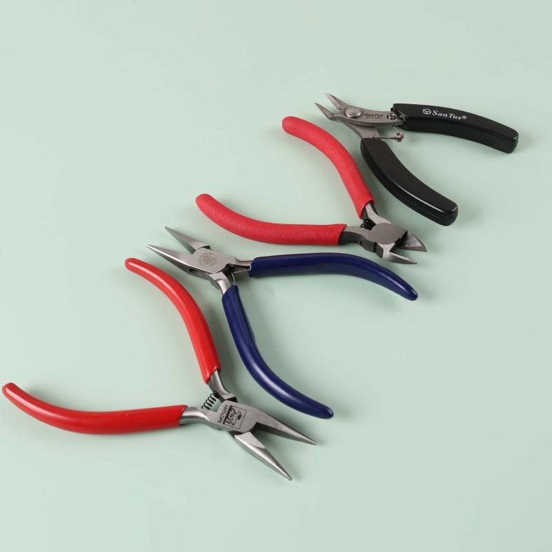 工具 DIY手芸 ミニプライヤー 多機能ペンチ ニッパー ラジオペンチ 平やっとこ レッド ブルー ブラック..