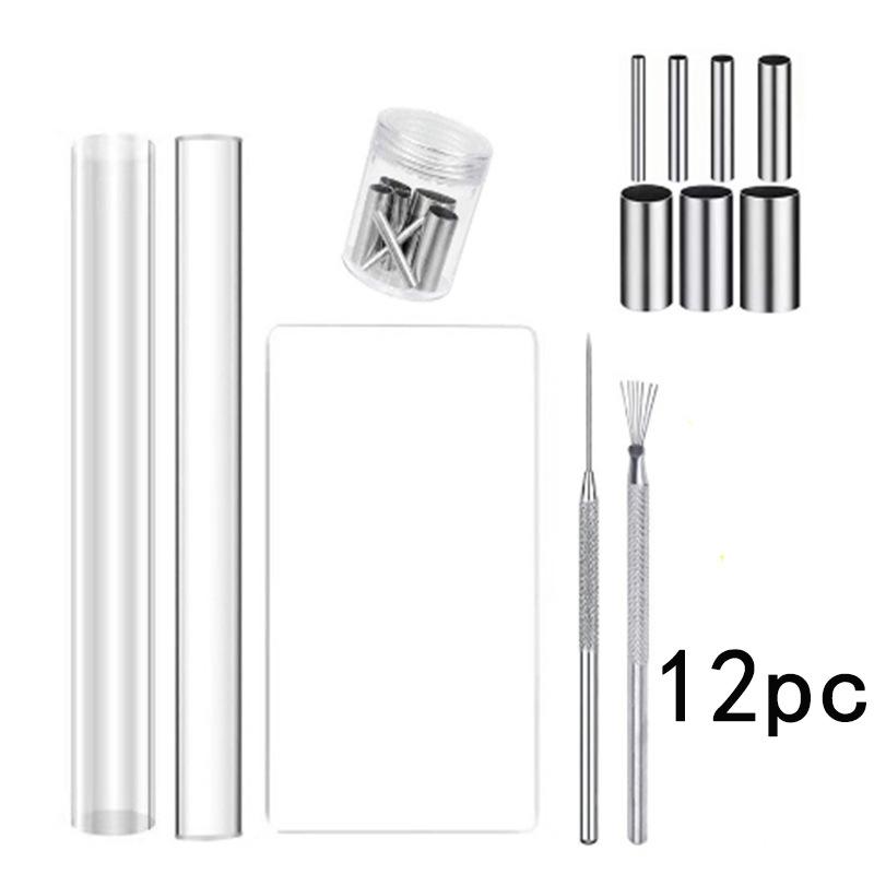 粘土ツール 12点セット 成形 プレス diy 手作り ステンレス製 丸型抜き 道具 セット