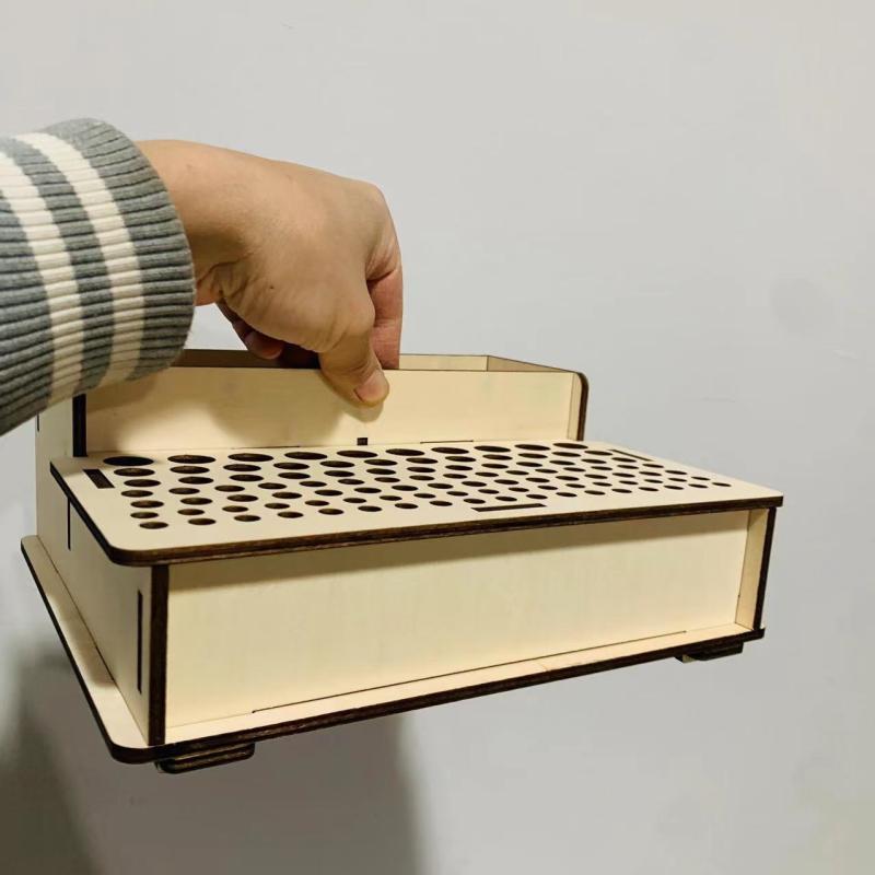 工具収納 収納ケース レザークラフト 道具入れ ラック 木製 DIY 手工芸 黄楊木 モダン シンプル(x2)