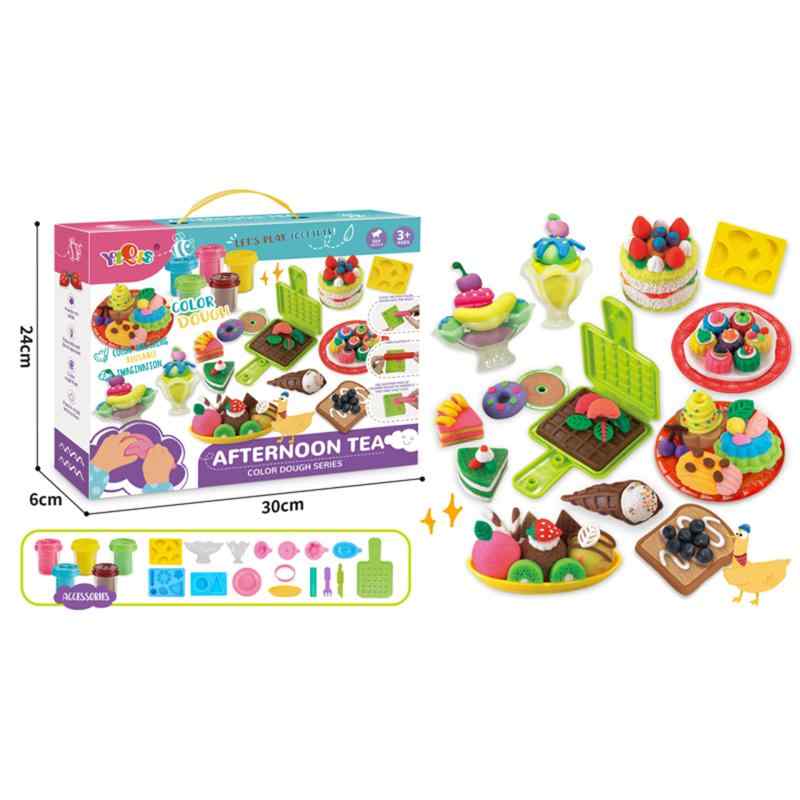 子供玩具 カラフル粘土 セット DIY ツール付き 寿司 ピザ パスタ モーニング アフタヌーンティー ピクニック(x36)