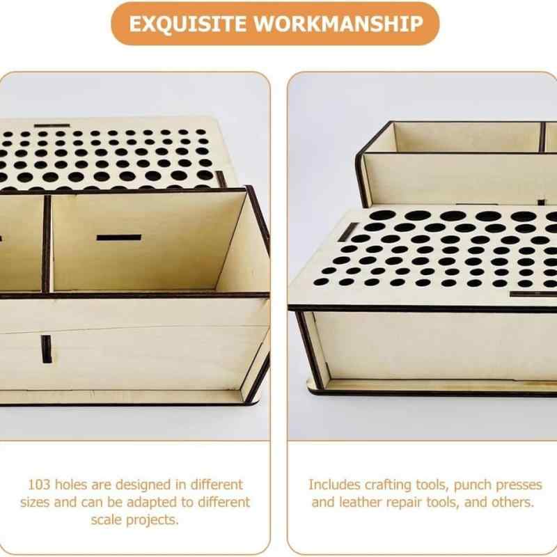 工具ラック レザー クラフト ツール 収納 DIY 手工芸 黄楊木 美式 カントリー(x2)