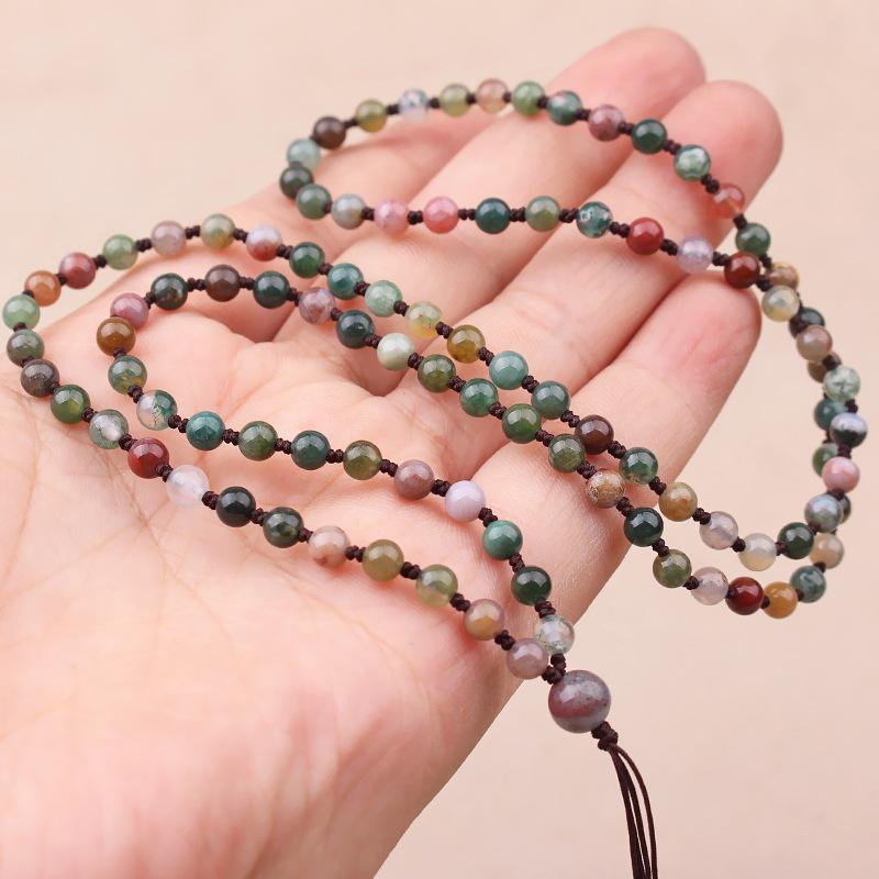 ネックレス メンズ レディース マノア 瑪瑙 ビーズ ペンダント 手編み ペンダントトップ 根付 仏像 お..