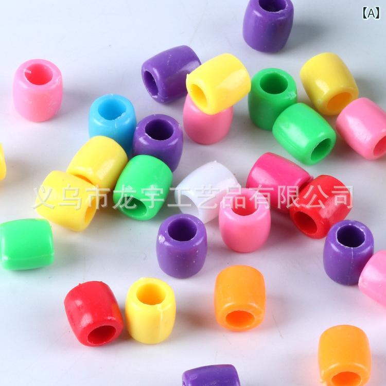 ビーズ キッズ DIY 手芸用品 カラフル アクリル 大穴 ビーズ パーツ 樹脂 ドロップ イヤリング ネックレス ブレスレット アクセサリーパーツ 幼稚園 保育園 春夏(x2)