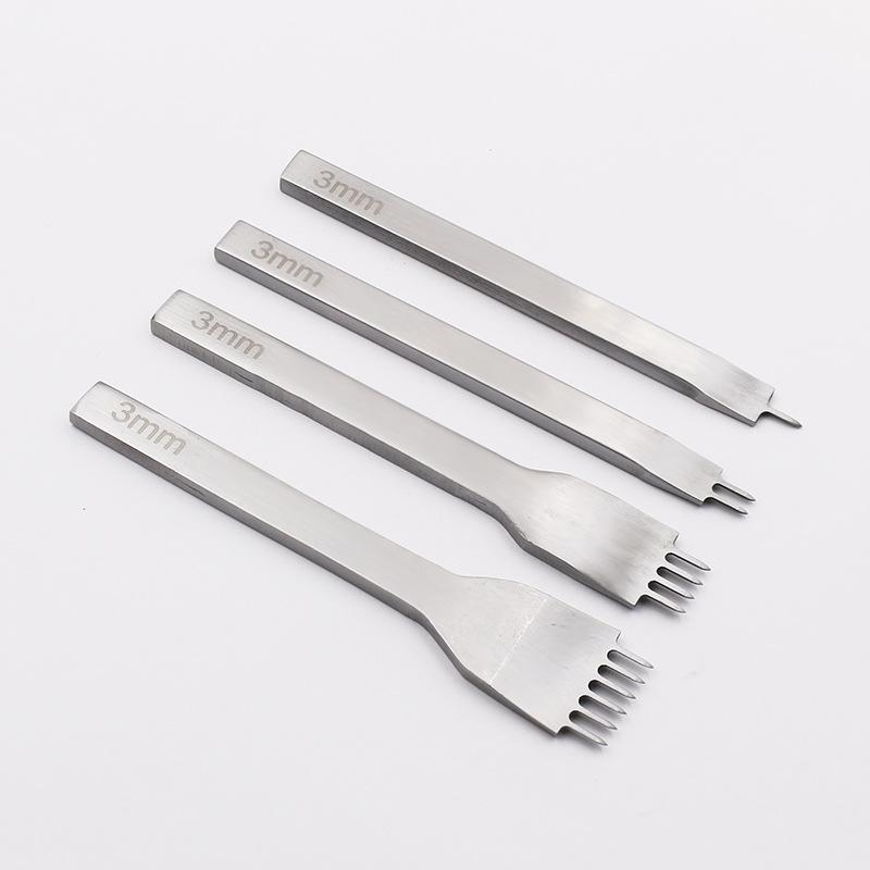 レザークラフト工具 DIY菱目打ち 3/4/5/6mm 白鋼 高炭素鋼 レザークラフト 皮革 изделия 打孔工具 菱形..