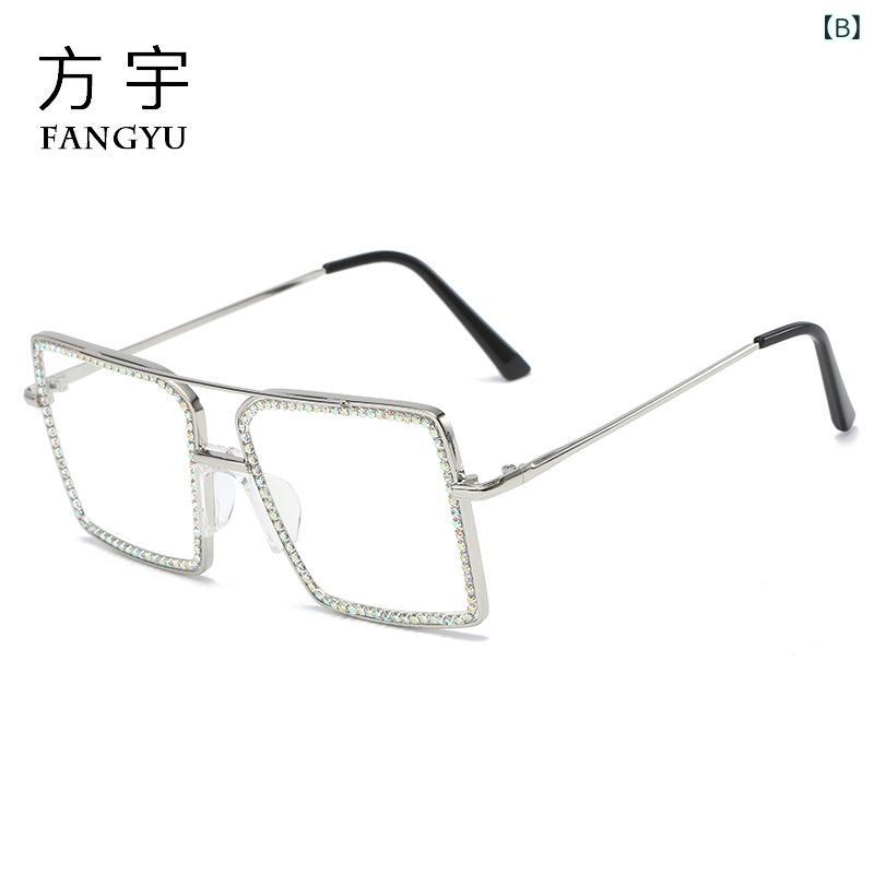 メガネ レディース メンズ 眼鏡 フレーム スクエア型 ブラック ゴールド レッド ローズゴールド シルバー 透明レンズ PC 紫外線カット 対策 2