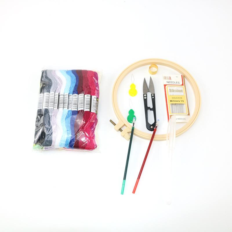 刺繍キット DIY 初心者 36色 刺しゅう糸 刺繍針 ツールセット(x2)