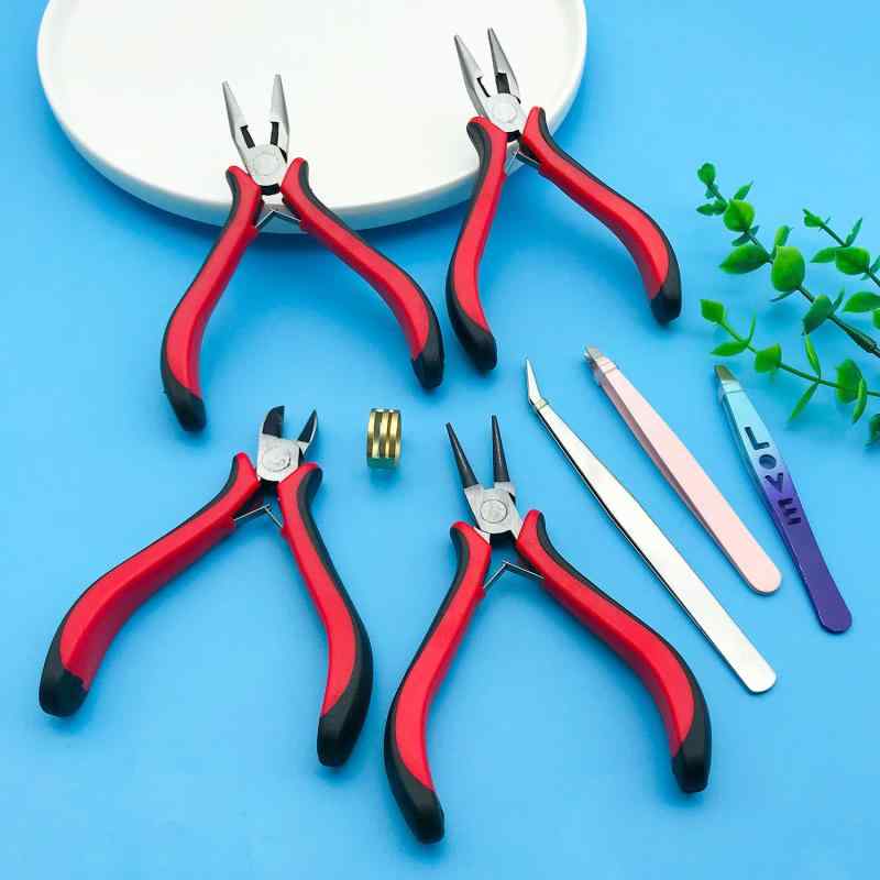 工具 ミニラジオペンチ DIY アクセサリー 赤グリップ 多機能 卸売 平口钳 ニッパー ギザ付きペンチ 先..