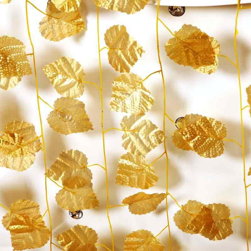 造花 葡萄の葉 12本セット ゴールド 葉っぱ ガーランド ツル 飾り クリスマス デコレーション