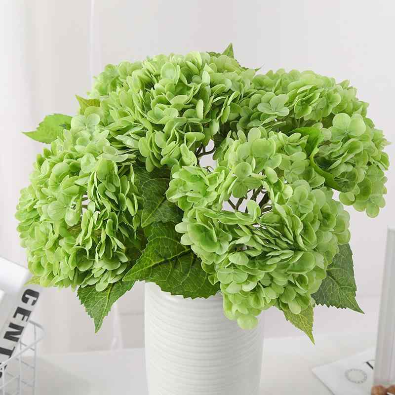 造花 インテリア 手触り良いアジサイ 窓 ディスプレイ 結婚式 装飾用 フラワー アジサイ 浅黄 浅緑 赤 ..