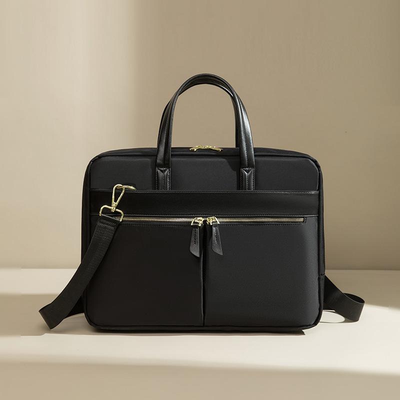 パソコンバッグ レディース メンズ 16インチ ナイロン製 軽量 撥水 杏色 ネイビー ブラック ビジネスバッグ 通勤 通学 無地(x2)