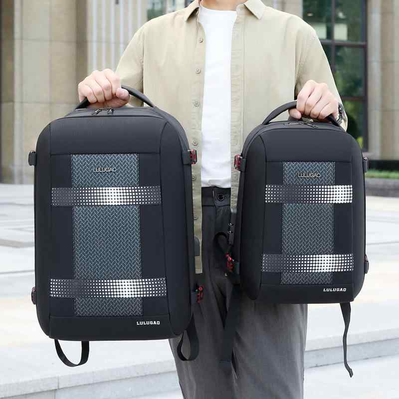 リュック メンズ ビジネス 通勤 拡張 大容量 多機能 旅行 撥水 ナイロン 黒 ブラック