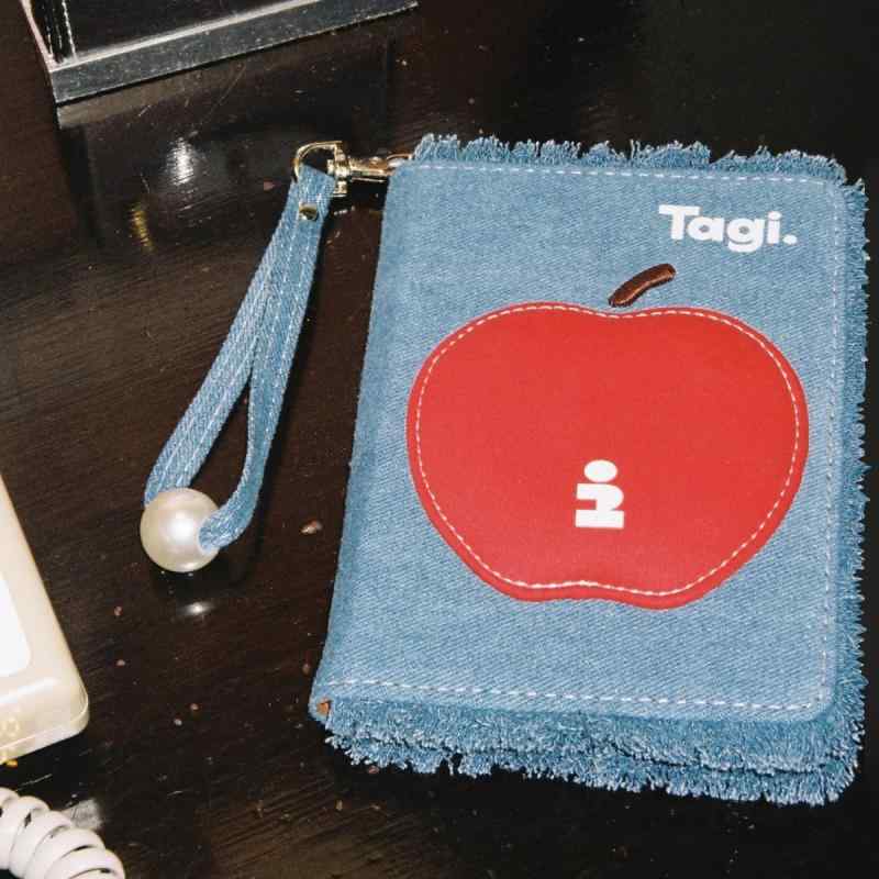 財布 カードケース レディース かわいい パール デニム 護照入れ 莓果 黄油 星柄 収納