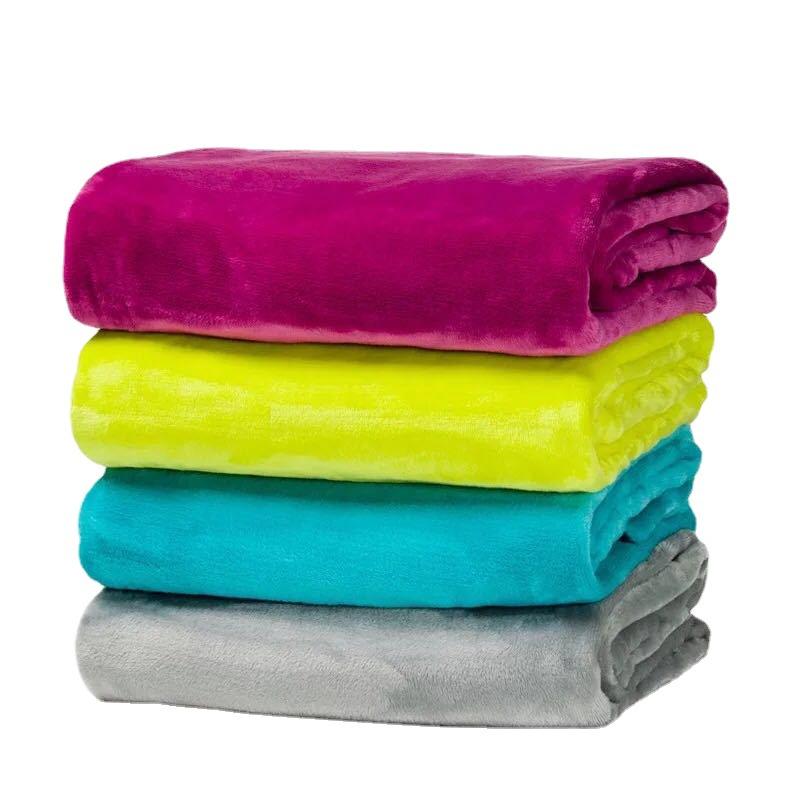 毛布 フランネル 珊瑚 四季 秋冬 ひざ掛け 肩掛け 寝具 無地 ポリエステル 軽量 暖か ブランケット 天..