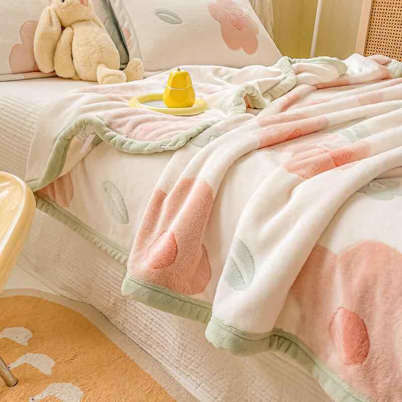 毛布 厚手 再生繊維 ブランケット シングル ダブル 花柄 150 200cm 200 230cm 珊瑚マイヤー 秋冬 あったか 暖か