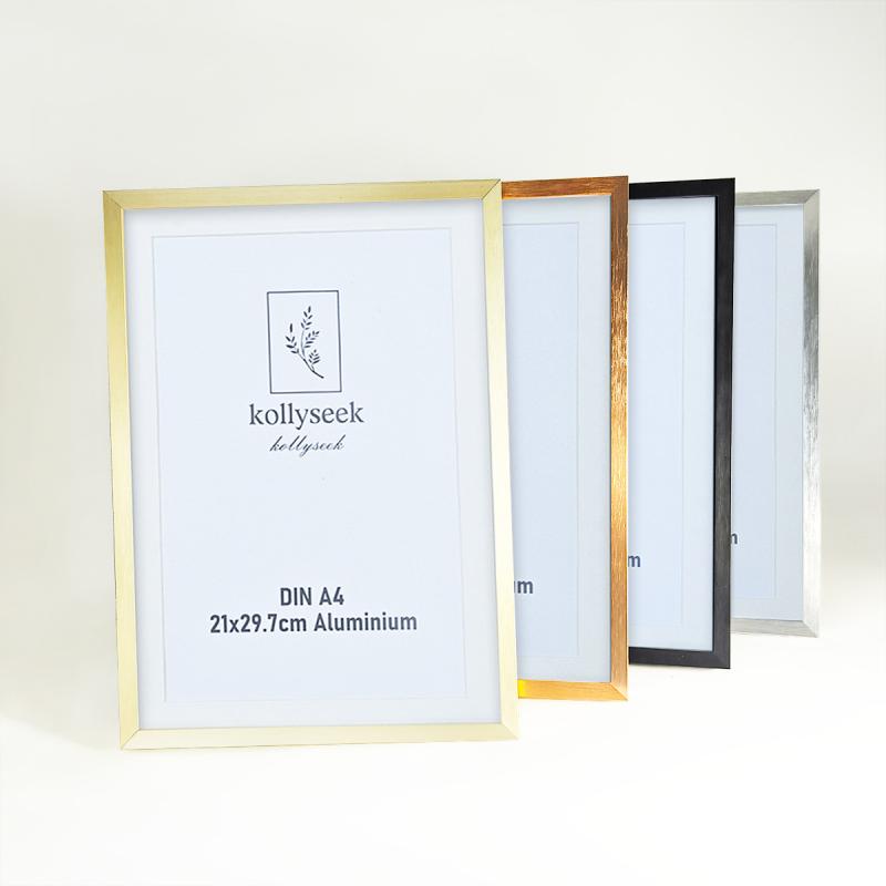 相框 A4 A3 8K 4K サイズ アルミ合金製 賞状 額縁 壁掛け スタンド 兼用 シルバー シルバー ブラック ..