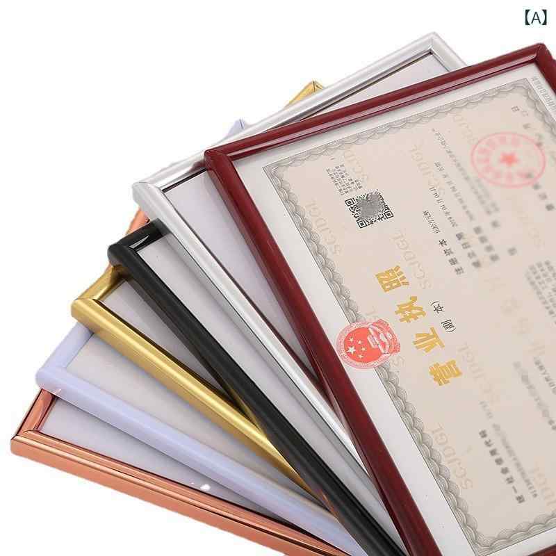 フォトフレーム A4 A3 免許証 許可証 賞状 額縁 壁掛け 卓上 土豪ゴールド ゴールドカラー PVC 手作り