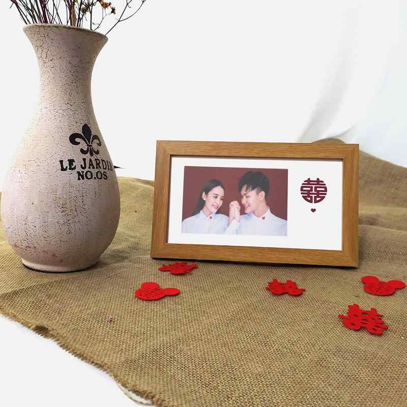 フォトフレーム 木製 結婚 婚姻届 写真立て 卓上 壁掛け 胡桃色 原木色 ゴールド シンプル