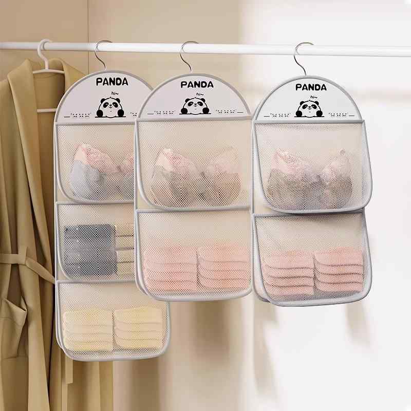 収納袋 レディース ソックス収納 靴下収納 インナー 下着 ハンギング収納 メッシュ 吊り下げ 壁掛け ベ..